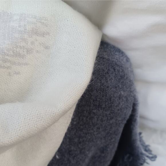 Alexander McQueen Oversized Graffiti Logo Scarf Ivory Silver Wool Silk NWT Rare - Picture 12 of 16